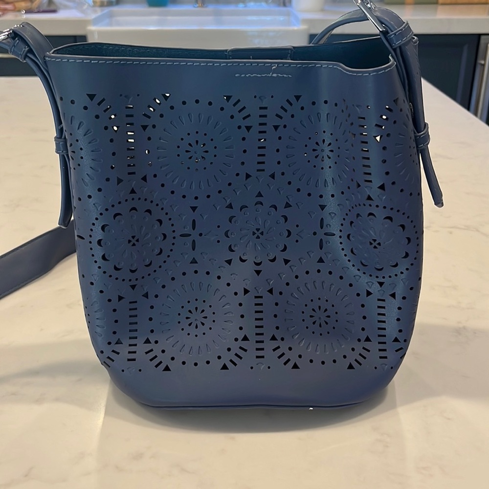 Anthropologie Nessa Crossbody Bag Blue